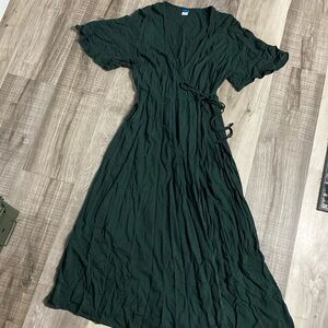 Old Navy Wrap Dress Forest Green
